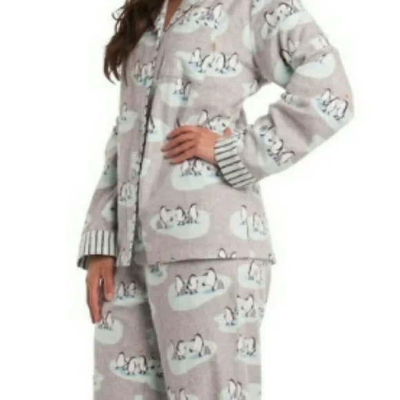 Vintage MUNKI MUNKI Penguins Flannel Pajamas Set S